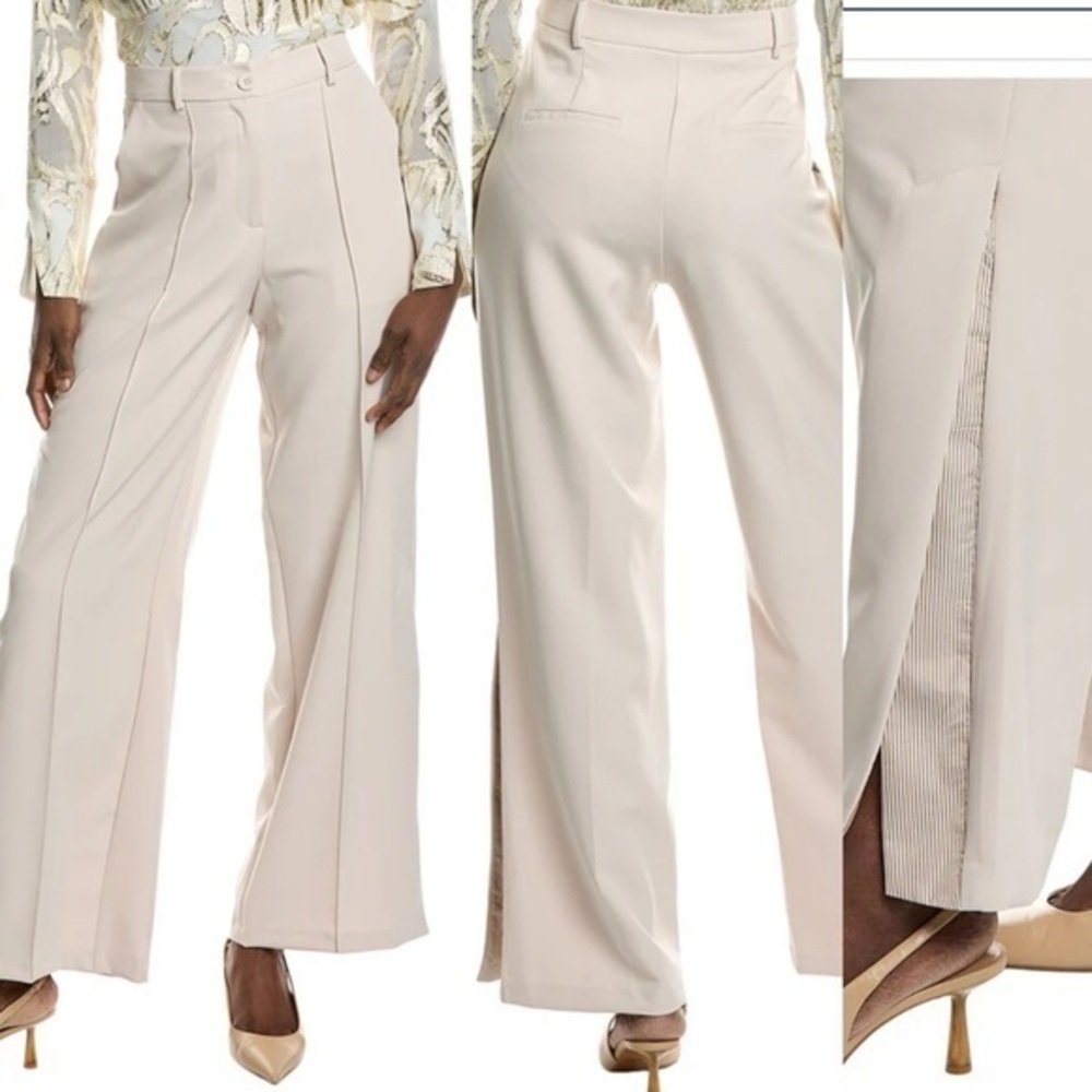Parker beige side slit pants size 6